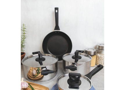 Sartén Tramontina Brava Baquelite de Acero Inoxidable con Fondo Triple, Revestimiento Interno de Antiadherente y Mango de Baquelita 20 cm 1.3 l