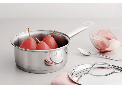 Olla Tramontina Professional de acero inoxidable fondo triple con tapa plana detalle satinado 20 cm 2.9 L