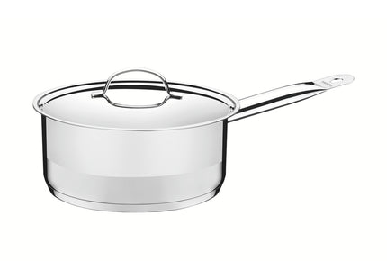 Olla Tramontina Professional de acero inoxidable fondo triple con tapa plana detalle satinado 20 cm 2.9 L