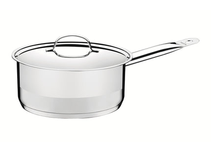 Olla Tramontina Professional de acero inoxidable fondo triple con tapa plana detalle satinado 24 cm 4.7 L