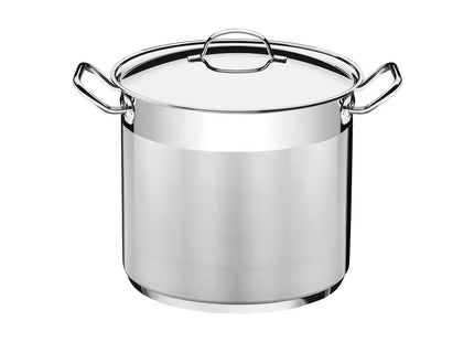 Olla alta Tramontina Professional de acero inoxidable fondo triple con tapa y asas 28 cm 15.7 L