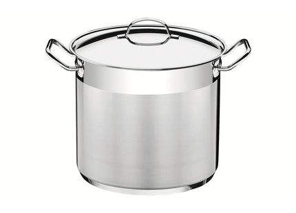 Olla alta Tramontina Professional de acero inoxidable fondo triple con tapa y asas 28 cm 15.7 L