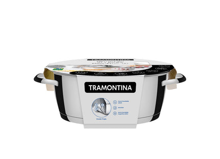 Cacerola rasa  Allegra de acero inoxidable con fondo triple de 24 cm y 4.2 l Tramontina