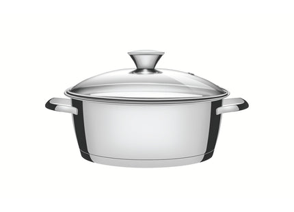 Cacerola rasa  Allegra de acero inoxidable con fondo triple de 24 cm y 4.2 l Tramontina
