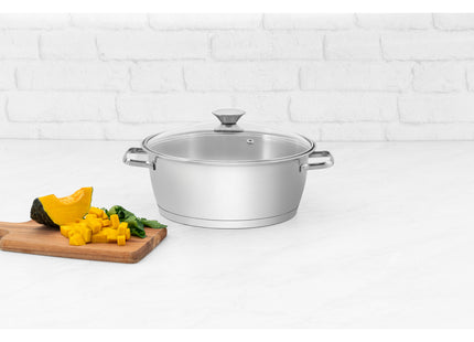 Cacerola rasa  Allegra de acero inoxidable con fondo triple de 24 cm y 4.2 l Tramontina
