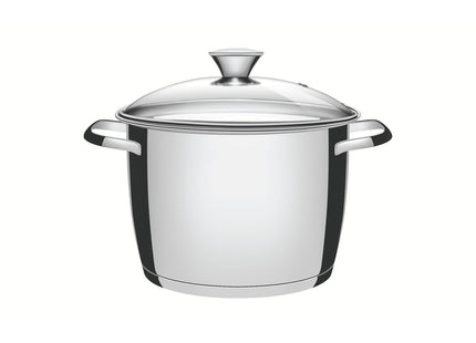 Olla Allegra de acero inoxidable con fondo triple y tapa de vidrio de 22 cm  y 5.5 L Tramontina