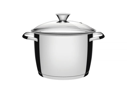 Olla Allegra de acero inoxidable con fondo triple y tapa de vidrio de 22 cm  y 5.5 L Tramontina
