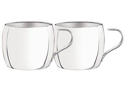 Juego de tazas Tramontina para té y cappuccino de acero inoxidable terminación brillante 2 piezas