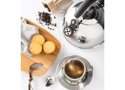 Juego de tazas Tramontina para té y cappuccino de acero inoxidable terminación brillante 2 piezas