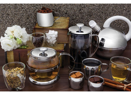 Juego de tazas Tramontina para té y cappuccino de acero inoxidable terminación brillante 2 piezas