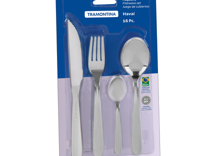 Juego de cubiertos de 16 piezas Tramontina Havaí de acero inoxidable con cuchillos para asado