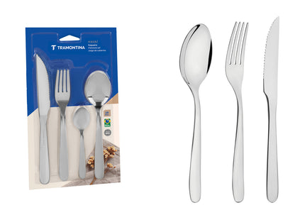 Juego de cubiertos de 16 piezas Tramontina Havaí de acero inoxidable con cuchillos para asado
