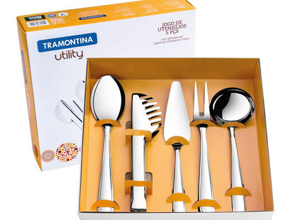 Juego de utensilios Tramontina Utility de acero inoxidable terminación brillante 5 piezas