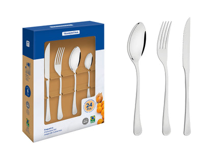 Juego de cubiertos Havana con cuchillos para asado de acero inoxidable 24 piezas Tramontina