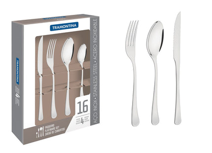 Juego de cubiertos Havana con cuchillos para asado de acero inoxidable 16 piezas Tramontina
