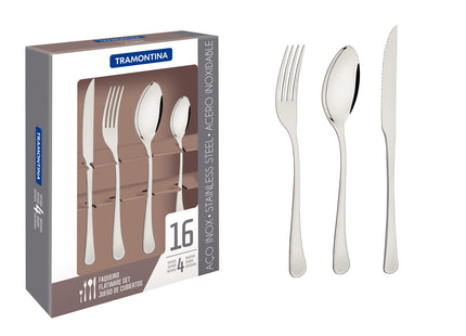 Juego de cubiertos Havana con cuchillos para asado de acero inoxidable 16 piezas Tramontina