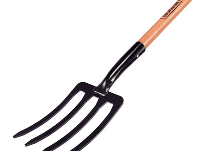 Bieldo Metálico para Tierra Tramontina 4 Dientes con Mango de Madera 71 cm