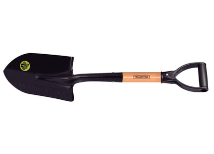 Pala redonda pequeña, mango de madera 45 cm