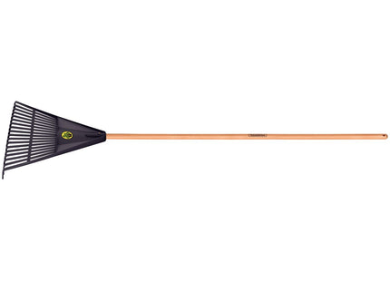 Escoba Plástica Negra Tramontina con 22 Dientes y Mango de Madera 120 cm Desarmado