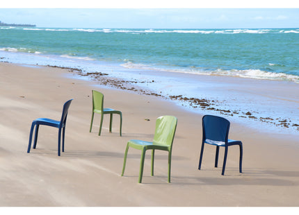 Silla Tramontina Summa Marina Eco en Polipropileno Océano +Clean Verde Oliva