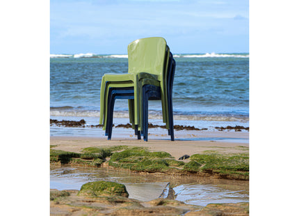 Silla Tramontina Summa Marina Eco en Polipropileno Océano +Clean Verde Oliva