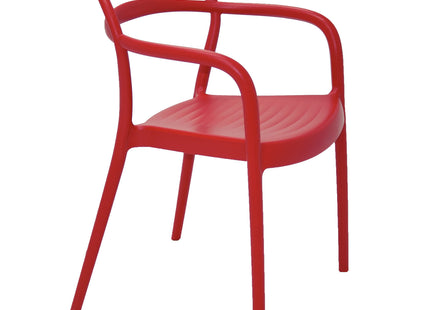 Silla Tramontina Summa Sissi en Polipropileno y Fibra de Vidrio con Brazos Rojo