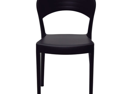 Silla Tramontina Summa Sissi con Respaldo Cerrado en Polipropileno y Fibra de Vidrio Negro ECO