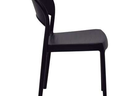 Silla Tramontina Summa Sissi con Respaldo Cerrado en Polipropileno y Fibra de Vidrio Negro ECO