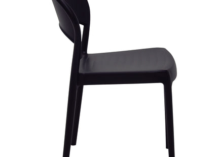 Silla Tramontina Summa Sissi con Respaldo Cerrado en Polipropileno y Fibra de Vidrio Negro ECO