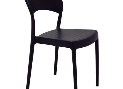 Silla Tramontina Summa Sissi con Respaldo Cerrado en Polipropileno y Fibra de Vidrio Negro ECO