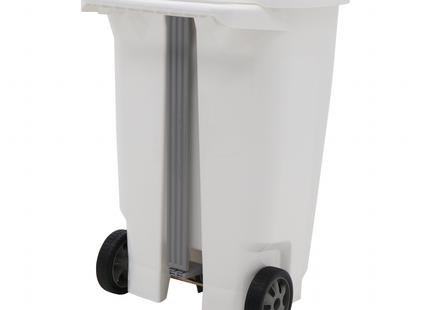 Basurero Tramontina T-Force en Polipropileno Blanco con Ruedas 100 L
