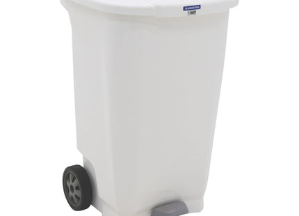 Basurero Tramontina T-Force en Polipropileno Blanco con Ruedas 100 L