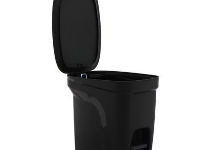Basurero Tramontina Compact Pedal en Polipropileno Negro con Asta en Acero Galvanizado 7 L
