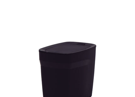 Basurero Tramontina Urban en Polipropileno Negro con Tapa Click 6.5 L