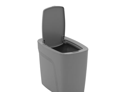 Basurero Tramontina Urban en Polipropileno Gris con Tapa Click 6.5 L