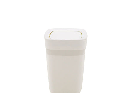 Basurero Tramontina Urban en Polipropileno Blanco con Tapa Basculante 6.5 L