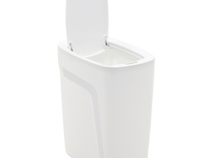 Basurero Tramontina Urban en Polipropileno Blanco con Tapa Click 8.5 L