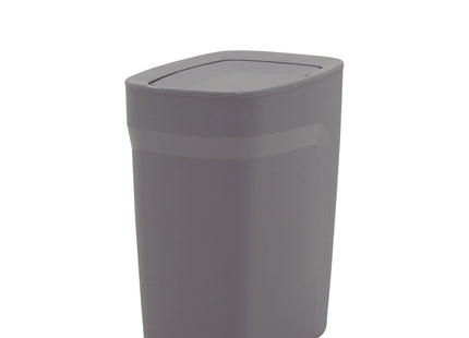 Basurero Tramontina Urban en Polipropileno Gris con Tapa Basculante 8.5 L
