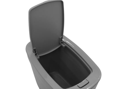 Basurero Tramontina Urban en Polipropileno Gris con Tapa Click 10.5 L