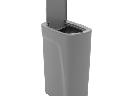 Basurero Tramontina Urban en Polipropileno Gris con Tapa Click 10.5 L