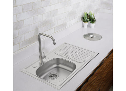 Fregadero de empotrar en acero inoxidable 80x52 cm