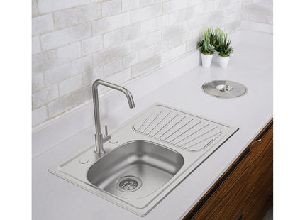 Fregadero de empotrar en acero inoxidable 80x52 cm