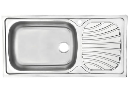 Fregadero de empotrar en acero inoxidable 100x50 cm