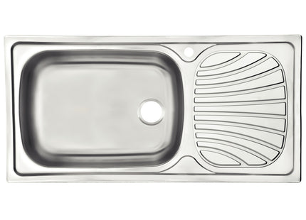 Fregadero de empotrar en acero inoxidable 100x50 cm