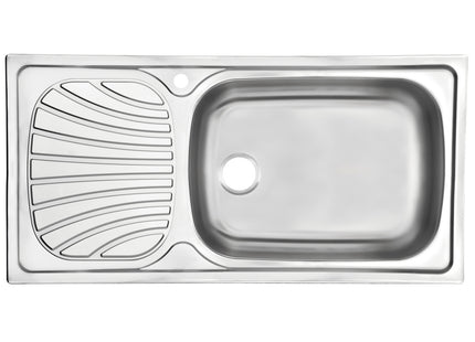 Fregadero de empotrar en acero inoxidable 100x50 cm