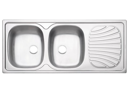 Fregadero de empotrar en acero inoxidable 116x50 cm