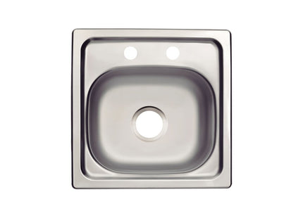 Fregadero de empotrar en acero inoxidable 1 cubeta 38x38 cm