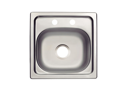 Fregadero de empotrar en acero inoxidable 1 cubeta 38x38 cm