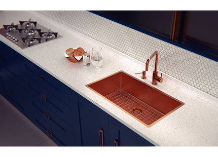 Pileta Tramontina Design Collection Quadrum en acero inoxidable con Recubrimiento PVD Rose 70x40 cm