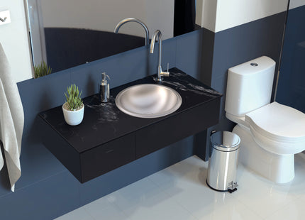 Lavabo redondo de Tramontina en acero inoxidable con acabado satinado 30 cm